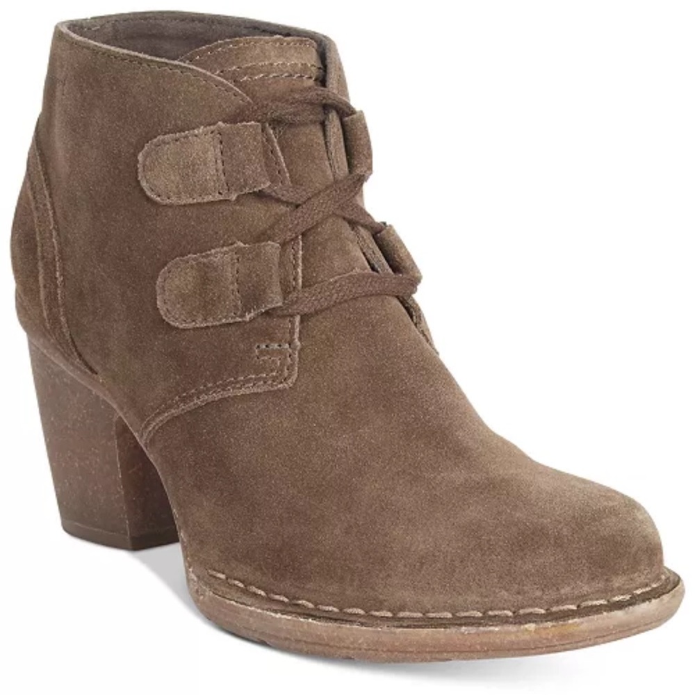 Clarks Brown Suede Carleta Lyon Ankle Booties